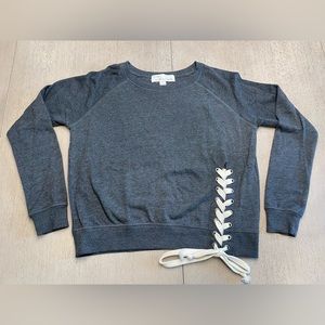 Vintage Havana woman’s medium charcoal grey tie-not sweatshirt